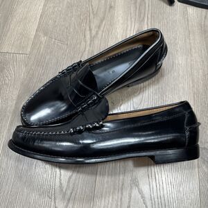 LL Bean Mens Penny Loafer Size 14 Black Leather Slip On Dress Shoe Preppy